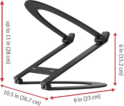 Twelve South Curve Flex | Ergonomic Height & Angle Adjustable Aluminum Laptop/MacBook Stand/Riser, fits 10"-17", Folds Flat for Portability -Travel Pouch Included, Matte White in Saudi Arabia