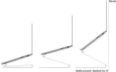 Twelve South Curve Flex | Ergonomic Height & Angle Adjustable Aluminum Laptop/MacBook Stand/Riser, fits 10"-17", Folds Flat for Portability -Travel Pouch Included, Matte White in Saudi Arabia