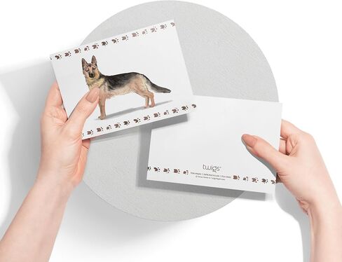 Twigs Paper - Boxer Dog Note Cards - Set of 12 Blank Cards (5.5 x 4.25 Inch) with 12 Envelopes - 100% EcoFriendly Stationery - Made In USA in Saudi Arabia