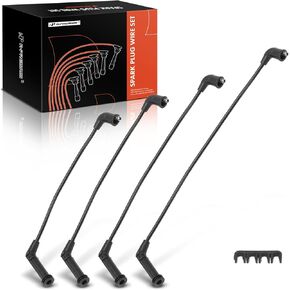 A-Premium Ignition Spark Plug Wires Set of 4 Compatible with Hyundai Accent 1995-2003 1.5L SOHC, Scoupe 1994-1995 1.5L SOHC