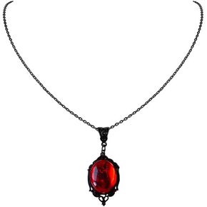 CSIYANJRY99 Vintage Gothic Blood Necklace for Women Red Drop Tassel Pendant Necklace Red Water Drop Choker Necklace Punk Style Necklace Dark Tear Drop Y Necklace Halloween Necklace Jewelry