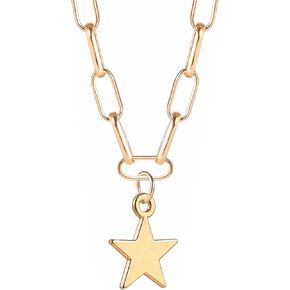 Smiley Face Pendant Necklaces for Women Y2k Preppy Stuff Happy Lightning Bolt Heart Star Small Dangle Chokers Trendy Aesthetic Cute Colorful Gold White Red Pink Yellow Blue Jewelry Hypoallergenic Gift