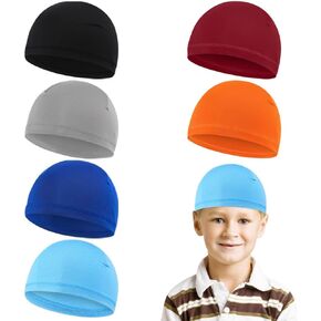 6 Pieces Cooling Skull Caps for Kids Youth Cycling Skull Cap for Helmet Liner Sports Wicking Cap Running Hat