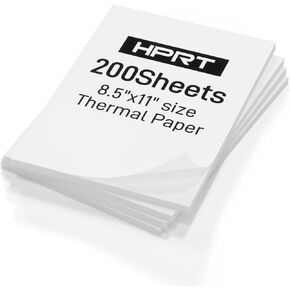 US Letter Thermal Paper 8.5 x 11 Inches, 200 Sheets, Compatible with HPRT MT610 Pro/iDPRT MT888 Portable Printer, BPA Free Thermal Printer Paper