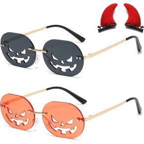 Halloween Pumpkin Sunglasses for Women Men - Halloween Accessories Pumpkin Glasses for Costume Party Prom Cosplay