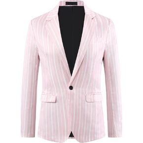 Lars Amadeus Striped Blazers for Men's One Button Slim Fit Contrasting Color Suit Jacket Business Stripe Sports Coats