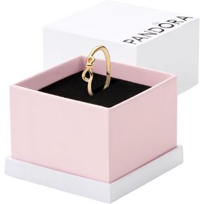 PANDORA Infinity Knot Ring - Iconic Knot Ring - Gold-Plated Ring for Women - Layering or Stackable Ring - 14k Gold - With Gift Box