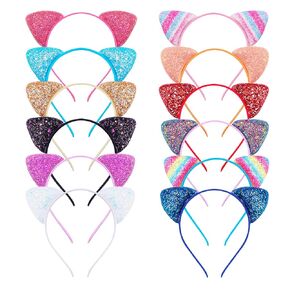 12 Shining Cat Ear Headbands Daily Decorations Party Lovely Headwear, Hair Hoop for Girls Women