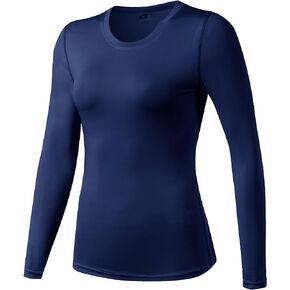 Women's 3 Pack Dry Fit Athletic Compression Base Layer Long Sleeve