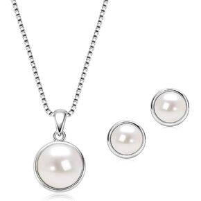 Pearl Necklace and Stud Earrings Bridal Wedding Jewelry Set for Women, Brides, Bridesmaids Jewelry Gift for Women