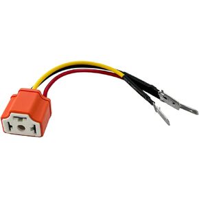 2PCS Ceramic H4 9003 HB2 Wiring Harness Headlight Socket, Pigtail Socket Female Plug with 3 Adapter, Fog Light Retrofit Connector Fixs Un-Standard H4 Plug Pins, Car Accessories