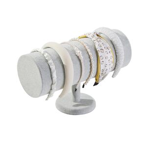 Headband Holder Organizer, Multi-use Scrunchie Hairband Stand Display, Hair Hoop Accessories Bracelet Necklace Jewelry Storage for Women Girls (Beige Color)