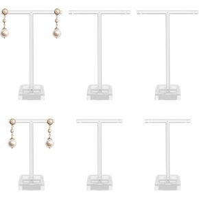 Jeffdad 6 Pcs Acrylic Earrings Display Clear Earring Display Holder T Bar Earring Organizer Tree Stand Countertop Hanging Jewelry Organizer for Necklaces Bracelet Earrings Ewelry Props Show(black)