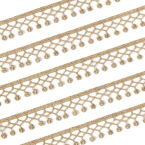 1.29 Inch Gold Fringe Trim Tassel Lace Embroidery for Sewing DIY Craft Costume (Gold #L99 (5Yard))