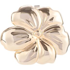 GOKTOW Unique Acrylic Clutch Purse,Floral Shape Acrylic Metallic Handbag Fancy Evening Bags for Women Party Prom