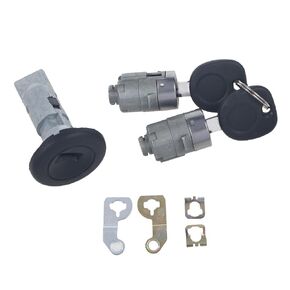 Ignition Switch Lock Cylinder with Pair Front Door Lock Cylinder with Keys Compatible with Chevy Silverado 2003-2006