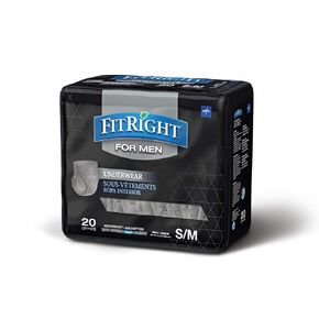 FitRight Ultra ActivEdge Protective Incontinence Underwear for Active Men, Heavy Absorbency, Comfortable Fit, Small to Medium (28-40 Inches), 80 Count (4 Packs of 20)