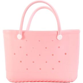 Rubber Large Beach Tote Bag,Waterproof Beach Storage Basket,Washable Hole Opening Tote Bag