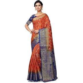 Women's Banarasi Art Silk Saree With Unstitched Blouse Piece