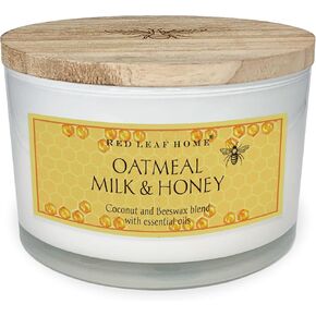 Red Leaf Home Honey Magnolia Jar Candle | Includes Wooden Lid, Large | Aromatherapy | Honeycomb Collection | 16.5oz