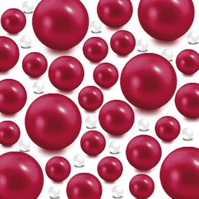 200 Pieces Floating NO Hole Pearls and 10000 Pieces Transparent Water Gels,Floating Beads Pearls for Vases,Pearl Decor,Pearl Decor for Home Weddings Table Party Decor,10/14/ 20mm (Creamy White,Black)
