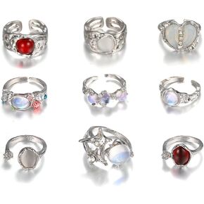 Chunky Gold Ring Set Boho Stackable Rings for Finger Vintage Knuckle Rings Sets Prom Costume Accessories for Women