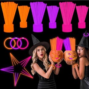 150 PCS Glow Sticks Bracelets Necklaces 8" Glowstickswith Connectors Bulk Glow in The Dark Party Supplies Light Up Neon Party Favor for Halloween Chirstmas NewYear St.Patrick's Day Birthday