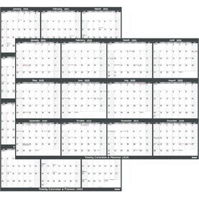 2025 Dry Erase Calendar – Large Yearly Wall calendar 2025, 38.2'' x 25.2'', 2-Side Reversible Calendar 2025, Vertical/Horizontal, Jan 2025 – Dec 2025, 2025 Wall Calendar with Notes, Stickers - Grey