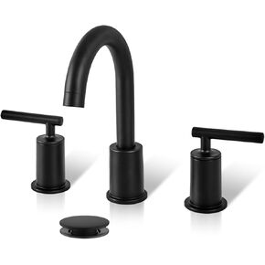 ANDY STAR Bathroom Faucet 3 Hole, Brushed Nickel 8 inch Widespread Bathroom Faucet with Pop Up Drain and 360° Swivel Spout, 2 Handle Vanity Rv Bathroom Sink Faucet with cUPC Supply Lines