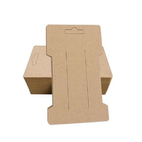 Hair Clip Bow Display Cards - 100 Pieces Rectangular Hair Bow Holder Cards Barrettes Jewelry Display Holder Brown Paper Cards For Hair Accessories Display Organizing