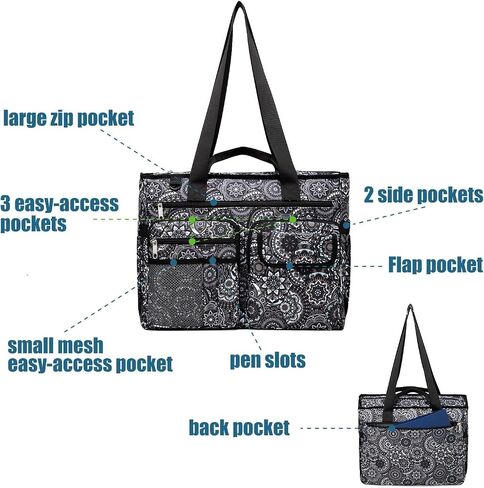 Teacher Tote Bag, Women Bag, Nurse bag, Utility Bag with Bottom Pad with separated Laptop storage layer. in Saudi Arabia