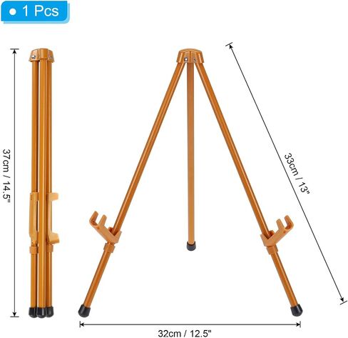 PATIKIL 1Set Tabletop Easel Stand for Display, 14in Table Top Easel Stand Small Portable Tripod Aluminum for Signs Poster Art Painting Decor Picture Photo Wedding, White in Saudi Arabia