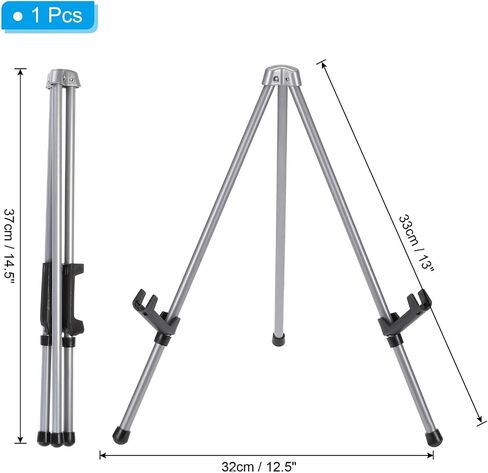 PATIKIL 1Set Tabletop Easel Stand for Display, 14in Table Top Easel Stand Small Portable Tripod Aluminum for Signs Poster Art Painting Decor Picture Photo Wedding, White in Saudi Arabia
