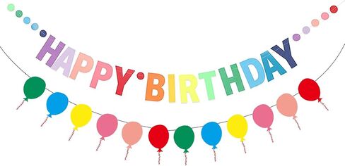 Red Happy Birthday Banner,Birthday Bunting Banner for Party Decorations in Kuwait