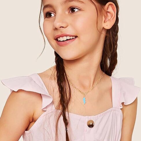 Smiley Face Pendant Necklaces for Women Y2k Preppy Stuff Happy Lightning Bolt Heart Star Small Dangle Chokers Trendy Aesthetic Cute Colorful Gold White Red Pink Yellow Blue Jewelry Hypoallergenic Gift in Kuwait