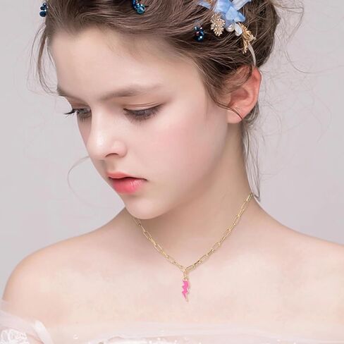 وجه مبتسم قلادة القلائد للنساء Y2k Preppy Stuff سعيد البرق بولت القلب نجمة صغيرة تتدلى المختنقون العصرية الجمالية لطيف ملون الذهب الأبيض الأحمر الوردي الأصفر الأزرق مجوهرات هدية هيبوالرجينيك in Kuwait