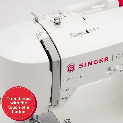 SINGER C7220 Computerized Sewing Machine with Extension Table & Accessory Kit | 200 Built-in Stitches, 8 One-step Buttonhole Styles, Alphabet Font, Speed Control Lever & LCD Screen in Saudi Arabia