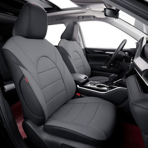 Coverdream أغطية مقاعد السيارة التجريبية الملائمة المخصصة لعام 2023 2024 2025 Honda Pilot LX، Sport، Touring، Elite، EX-L (8 ركاب)، الصف الثاني 40/60 سبليت، واقي مقعد جلدي بتغطية كاملة (مجموعة كاملة، أسود) in Kuwait
