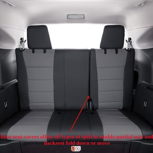 Coverdream أغطية مقاعد السيارة التجريبية الملائمة المخصصة لعام 2023 2024 2025 Honda Pilot LX، Sport، Touring، Elite، EX-L (8 ركاب)، الصف الثاني 40/60 سبليت، واقي مقعد جلدي بتغطية كاملة (مجموعة كاملة، أسود) in Kuwait