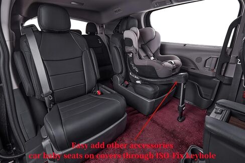 Coverdream أغطية مقاعد السيارة التجريبية الملائمة المخصصة لعام 2023 2024 2025 Honda Pilot LX، Sport، Touring، Elite، EX-L (8 ركاب)، الصف الثاني 40/60 سبليت، واقي مقعد جلدي بتغطية كاملة (مجموعة كاملة، أسود) in Kuwait