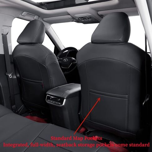 coverdream Custom Fit Pilot Car Seat Covers for 2023 2024 2025 Honda Pilot LX,Sport,Touring,Elite,EX-L(8-Passenger),Second Row 40/60 Split,Full Coverage Leather Seat Protector(Full Set,Black) in Kuwait