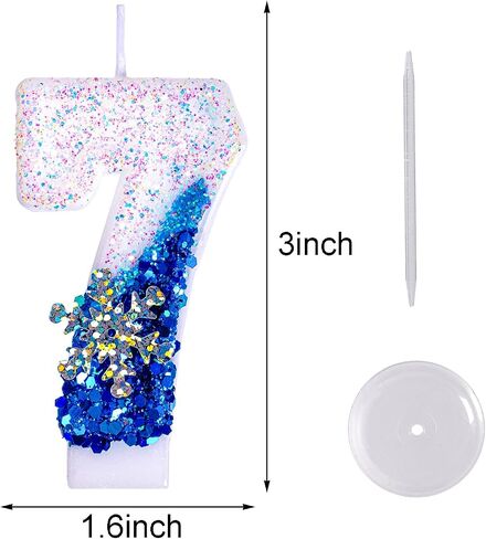 Frozen Birthday Sparkler Candles for Birthday Cake, Snowflake Number 3 Candle, Frozen Cake Toppers Frozen Birthday Party Decorations in Saudi Arabia
