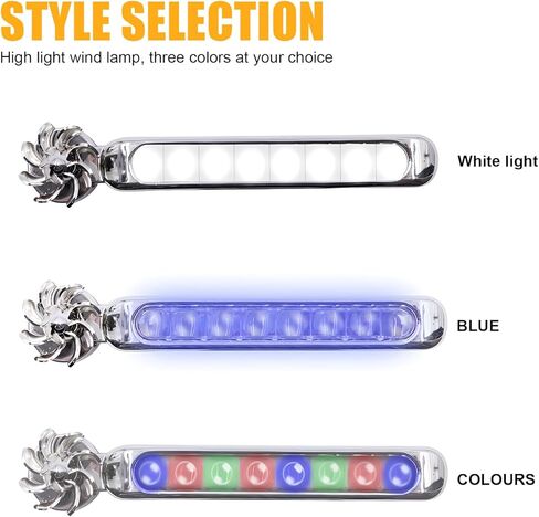 UGSHY Pack-2 مصابيح زينة LED للسيارة، مصابيح تشغيل نهارية تعمل بطاقة الرياح، مجموعة استبدال إضاءة LED، عالمية لمعظم السيارات وسيارات الدفع الرباعي والشاحنات (أبيض) in Kuwait
