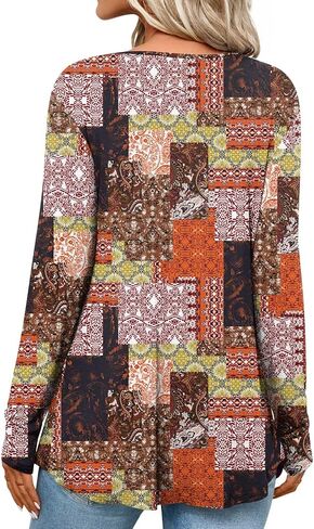 LONGYUAN Women's Long Sleeve Shirts Casual Tunic Tops 2024 Winter Fashion Square Neck Basic Loose Blouses in Kuwait