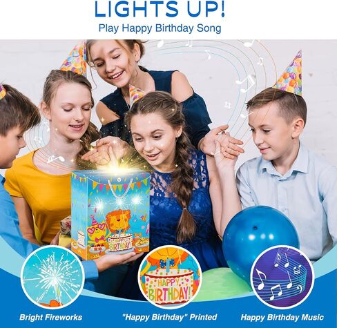 MAGICAL BAG LIGHTS & SOUND' Fireworks & Cheering' Birthday Gift Bags - Favor Bags, Music Bags for Wife, Husband, Him, Her, Women, Men & More, Birthday Bags Large Size in Saudi Arabia