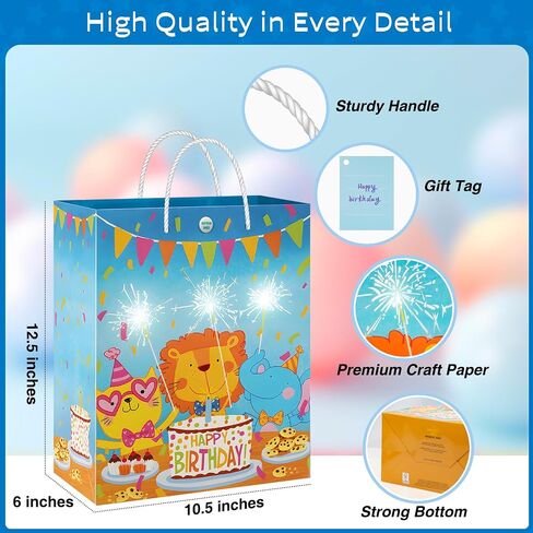 MAGICAL BAG LIGHTS & SOUND' Fireworks & Cheering' Birthday Gift Bags - Favor Bags, Music Bags for Wife, Husband, Him, Her, Women, Men & More, Birthday Bags Large Size in Saudi Arabia