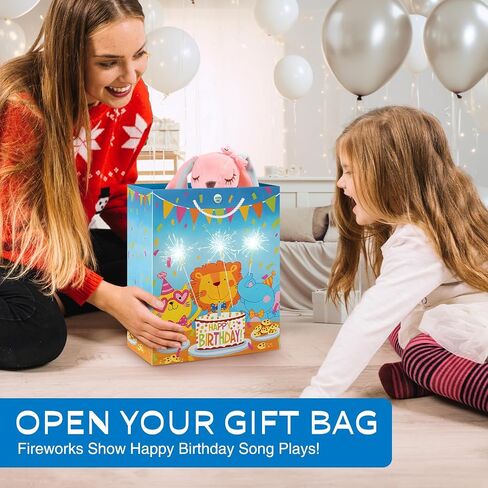 MAGICAL BAG LIGHTS & SOUND' Fireworks & Cheering' Birthday Gift Bags - Favor Bags, Music Bags for Wife, Husband, Him, Her, Women, Men & More, Birthday Bags Large Size in Saudi Arabia