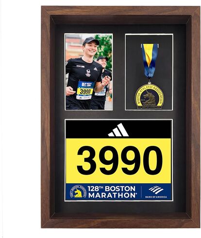 MedalAwardsRack 3 في 1 عرض صندوق الظل (ميدالية، ومرايل سباق، وعرض الصور) - عرض ميدالية ماراثون، وإطار ميدالية ماراثون، وحامل مريلة للترياتلون. in Kuwait