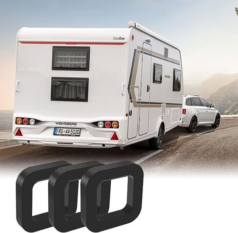 3 قطع من وسائد كاتم الصوت لإزالة الضوضاء بخطاف المقطورة، تقلل من خشخشة الوسادة المطاطية، تناسب أي جهاز استقبال وصلة مقطورة 2 بوصة، وتوفر وسادة بين أجهزة الاستقبال ووصلات السحب (أسود) in Kuwait