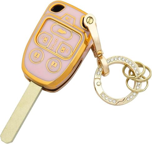 Key Fob Cover Case Shell Keychain for Suburban Tahoe Traverse GMC Acadia Yukon Cadillac Escalade SRX Buick Enclave Pink (for GMC B) in Saudi Arabia